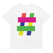 Load image into Gallery viewer, Multi-Colored Hashtag Organic Cotton Tee
