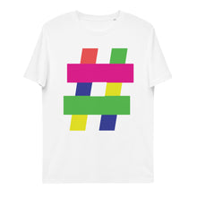 Load image into Gallery viewer, Multi-Colored Hashtag Organic Cotton Tee
