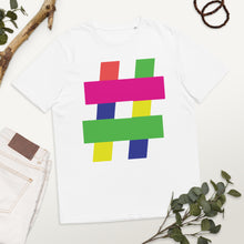 Load image into Gallery viewer, Multi-Colored Hashtag Organic Cotton Tee
