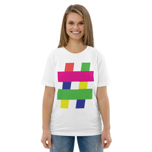 Load image into Gallery viewer, Multi-Colored Hashtag Organic Cotton Tee
