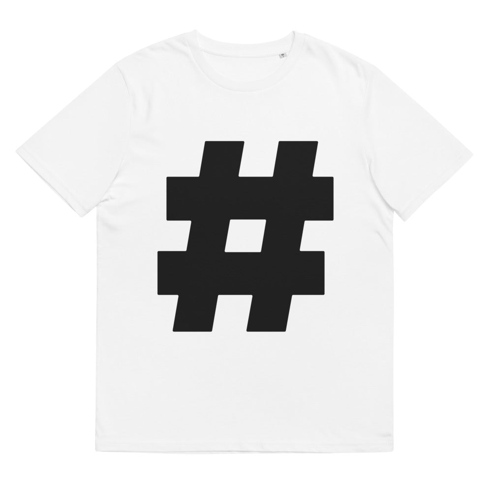 Black Hashtag Organic Cotton Tee